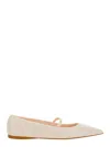 Ferragamo 'carice' Pink Ballerinas With Tie-ankle Laces In Leather Woman In Pink