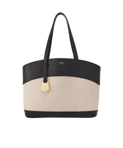 Ferragamo Salvatore  Charming Tote Bag In Nude