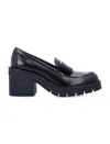 Ferragamo Black Vara Bow Moccasin With Heel In Black