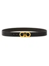 Ferragamo Gancini Belt With Textured Finish In Brown