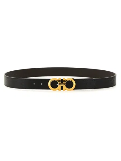 Ferragamo Adjustable Length Link Belt In Brown