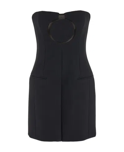 FERRAGAMO SALVATORE FERRAGAMO CIRCLE-PRINTED ZIPPED FITTED MINI DRESS