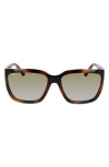 Ferragamo Salvatore  Classic Logo 59mm Gradient Rectangle Sunglasses In Brown