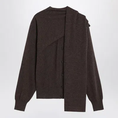 Ferragamo Salvatore  Clay Mélange Cardigan In Brown