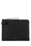 Ferragamo Gancini-buckle Clutch Bag In Black