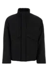 Ferragamo Black High Neck Padded Jacket In Black