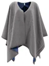 Ferragamo Geometrical Renaissance-print Reversible Cape In Grey