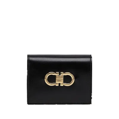 Ferragamo Salvatore  Compact Wallet Gancini In Black