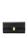 Ferragamo Vara Continental Wallet In Black