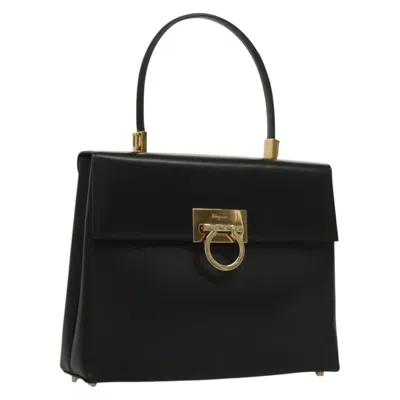 Pre-owned Ferragamo Salvatore  Convertible Vara Bow Tote Leather Black Leather Bag ()