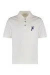Ferragamo Cotton Polo Shirt With Traditional Collar And Short Sleeves In White