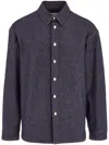 Ferragamo Long Sleeved Denim Shirt In Blue
