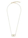 Ferragamo Crystal Embellished Gancini Pendant Necklace In Gold