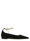 Ferragamo Dada Flache Schuhe Mit Spitzer Kappe Aus Satin In Black