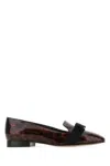Ferragamo Loafers Laufer Patent Leather Brown Leopard In Multicolor