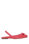 Ferragamo Fuchsia Suede Vara Bow Ballerinas In Pink