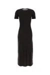 Ferragamo Sheer Long Dress In Brown