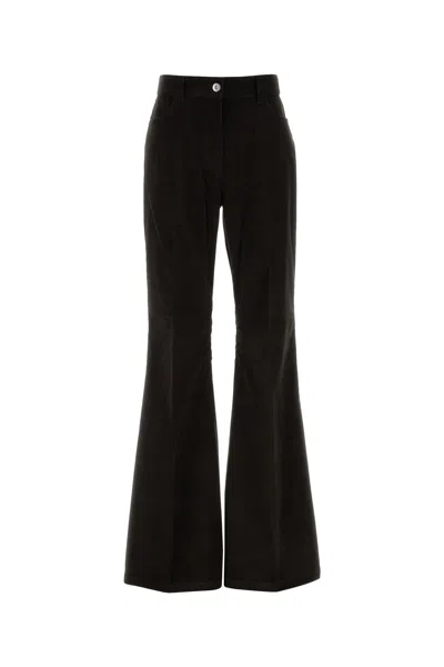 Ferragamo Salvatore  Dark Brown Corduroy Flared Pant