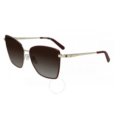 FERRAGAMO SALVATORE FERRAGAMO DARK BROWN GRADIENT BUTTERFLY LADIES SUNGLASSES SF279S 728 59