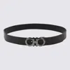 Ferragamo Men Gancini Adjustable And Reversible Belt In Black