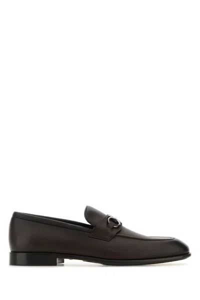 FERRAGAMO MOCASSINI FOSTER IN PELLE TESTA DI MORO UOMO