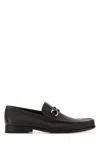 Ferragamo Grandioso Textured Leather Loafers In Black