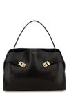 Ferragamo Dark Brown Leather Large Hug Soft Shoulder Bag In Brown