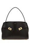 Ferragamo Dark Brown Leather Medium Hug Soft Shoulder Bag In Brown
