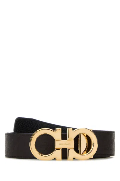 Ferragamo Dark Brown Leather Reversible Belt