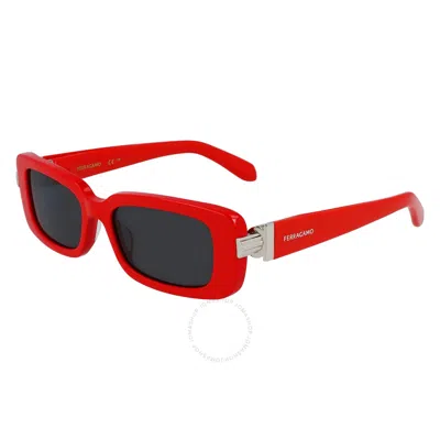 FERRAGAMO SALVATORE FERRAGAMO DARK GREY RECTANGULAR LADIES SUNGLASSES SF1105S 600 52