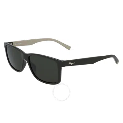 Ferragamo Salvatore  Dark Grey Rectangular Men's Sunglasses Sf938s 338 57