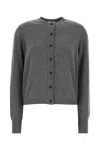 Ferragamo Dark Grey Stretch Cashmere Blend Cardigan In Gray