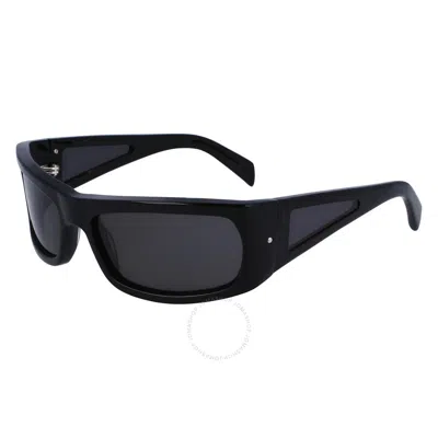 Ferragamo Salvatore  Dark Grey Wrap Unisex Sunglasses Sf1099s 001 63 In Blue