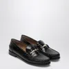 Ferragamo Dark Brown Moccasin New Vara Chain In Brown
