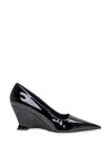 Ferragamo Viola Pumps In Patent Leather With Wedge In Black