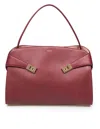 Ferragamo Burgundy Leather Large Hug Soft Shoulder Bag