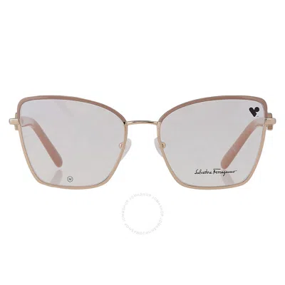 Ferragamo Salvatore  Demo Butterfly Ladies Eyeglasses Sf2223 685 54 In Gold / Nude / Rose / Rose Gold