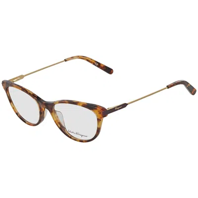 Ferragamo Salvatore  Demo Cat Eye Ladies Eyeglasses Sf2852 638 52 In Brown