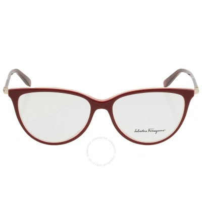Ferragamo Salvatore  Demo Cat Eye Ladies Eyeglasses Sf2870 606 53 In Red.