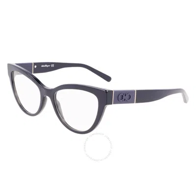 Ferragamo Salvatore  Demo Cat Eye Ladies Eyeglasses Sf2920 404 52 In Blue / Dark