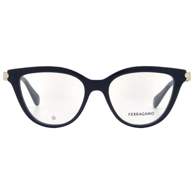 Ferragamo Salvatore  Demo Cat Eye Ladies Eyeglasses Sf2974 414 52 In Black