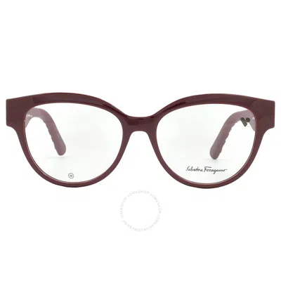 Ferragamo Salvatore  Demo Oval Ladies Eyeglasses Sf2957e 601 54 In Burgundy