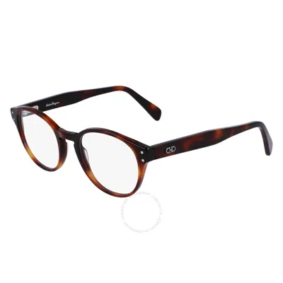 Ferragamo Salvatore  Demo Oval Men's Eyeglasses Sf2940 240 51 In Tortoise