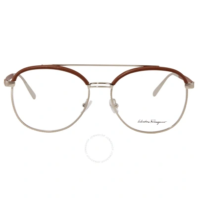 Ferragamo Salvatore  Demo Pilot Ladies Eyeglasses Sf2195l 704 57 In Brown / Gold