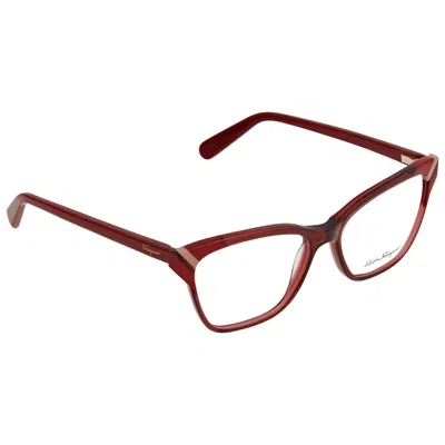 Ferragamo Salvatore  Demo Rectangular Ladies Eyeglasses Sf2843 In Red