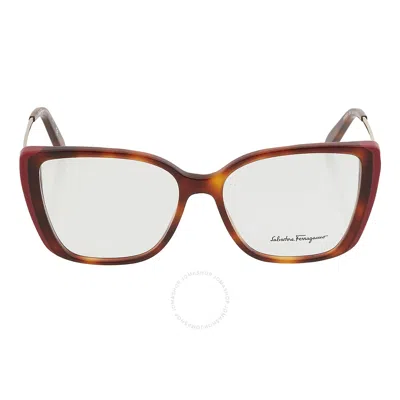 Ferragamo Salvatore  Demo Rectangular Ladies Eyeglasses Sf2850 209 54 In Brown