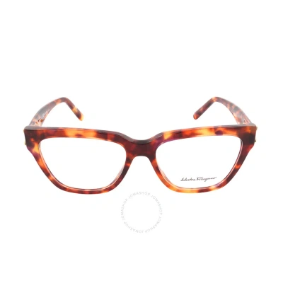 Ferragamo Salvatore  Demo Rectangular Ladies Eyeglasses Sf2893 214 53 In Tortoise