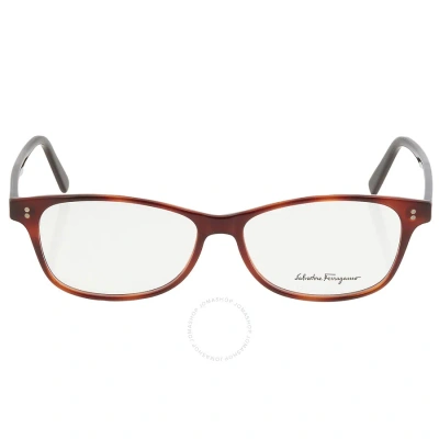 Ferragamo Salvatore  Demo Rectangular Ladies Eyeglasses Sf2910 241 55 In Black / Tortoise