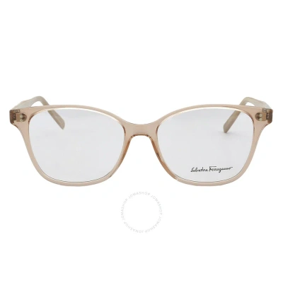 Ferragamo Salvatore  Demo Rectangular Ladies Eyeglasses Sf2912 219 52 In Beige / Nude