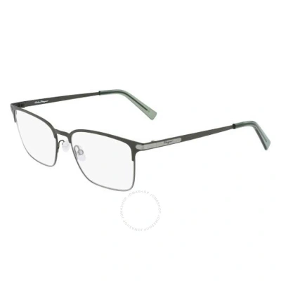 Ferragamo Salvatore  Demo Rectangular Men's Eyeglasses Sf2207 331 54 In Green / Ruthenium